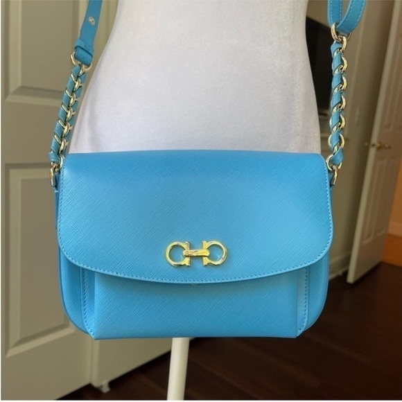 Salvatore Ferragamo Sandrine Small Saffiano Leather Adjustable Shoulder Bag - Picture 2 of 13